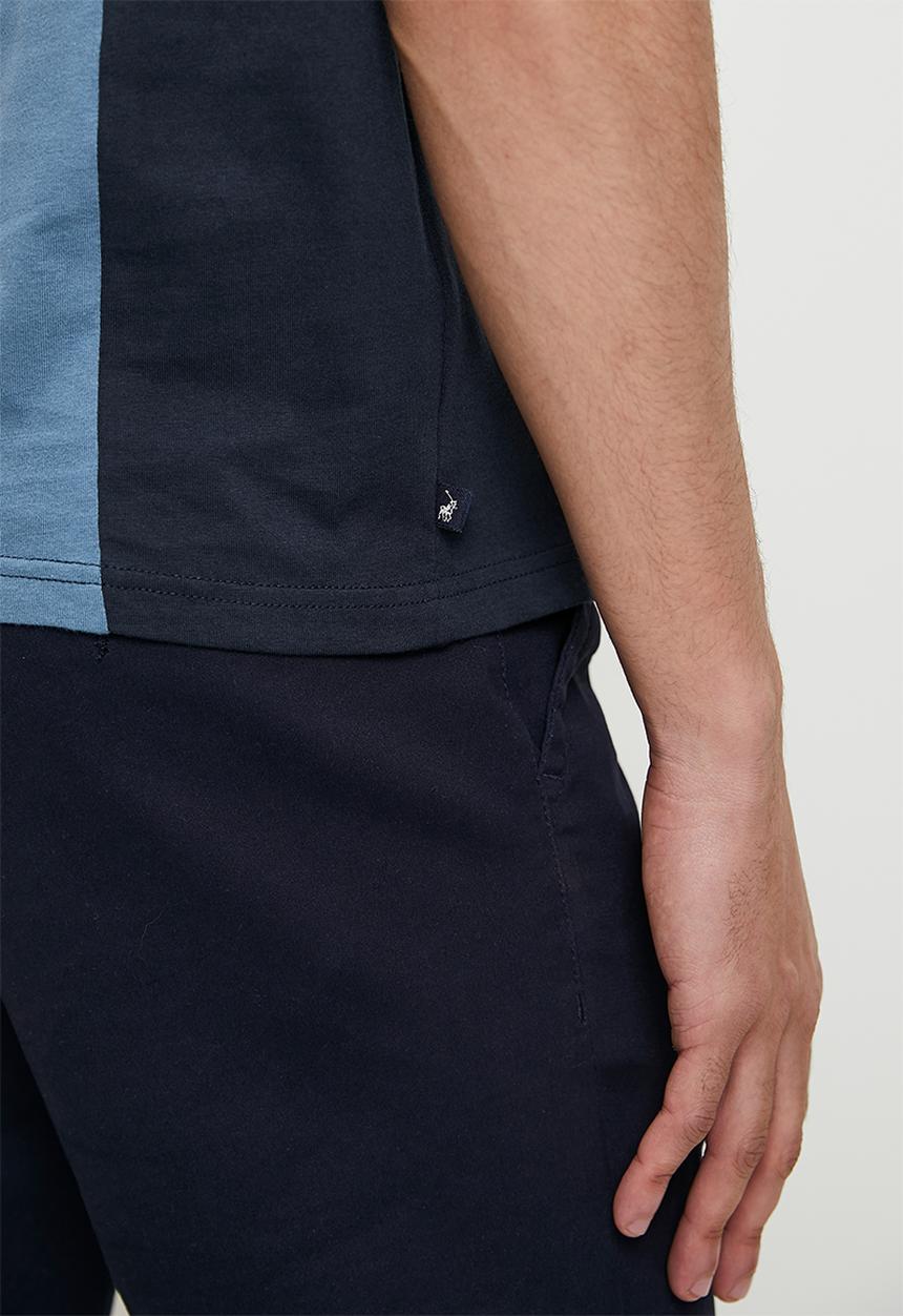 POLO - Chapelle Colourblock Short Sleeve Tee - Blue