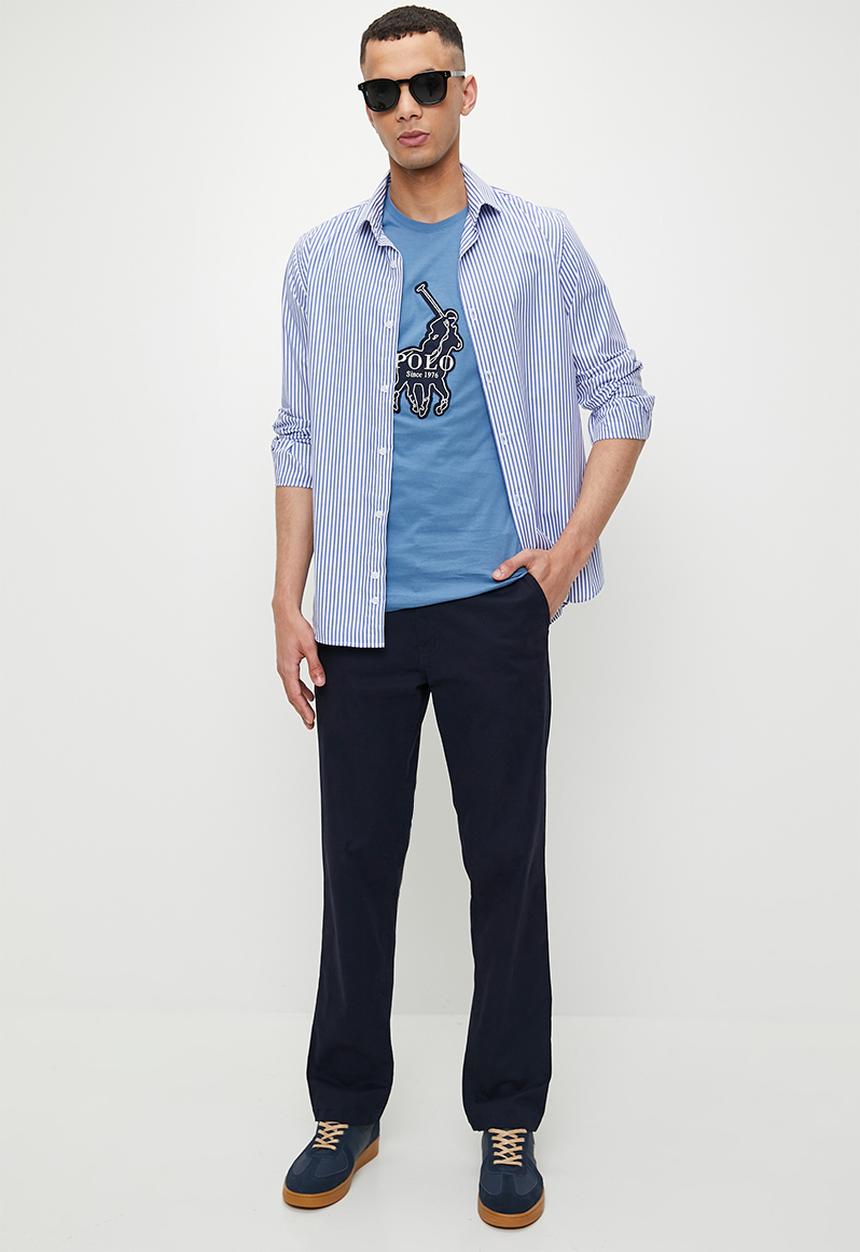 POLO - Kenny Embroided Logo Short Sleeve Tee  - Petrol Blue
