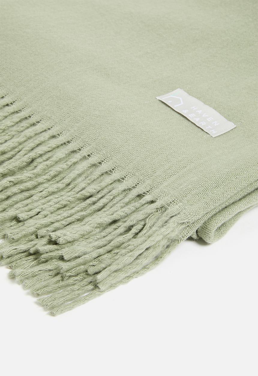 Haven & Earth  - Melody plain throw - olive