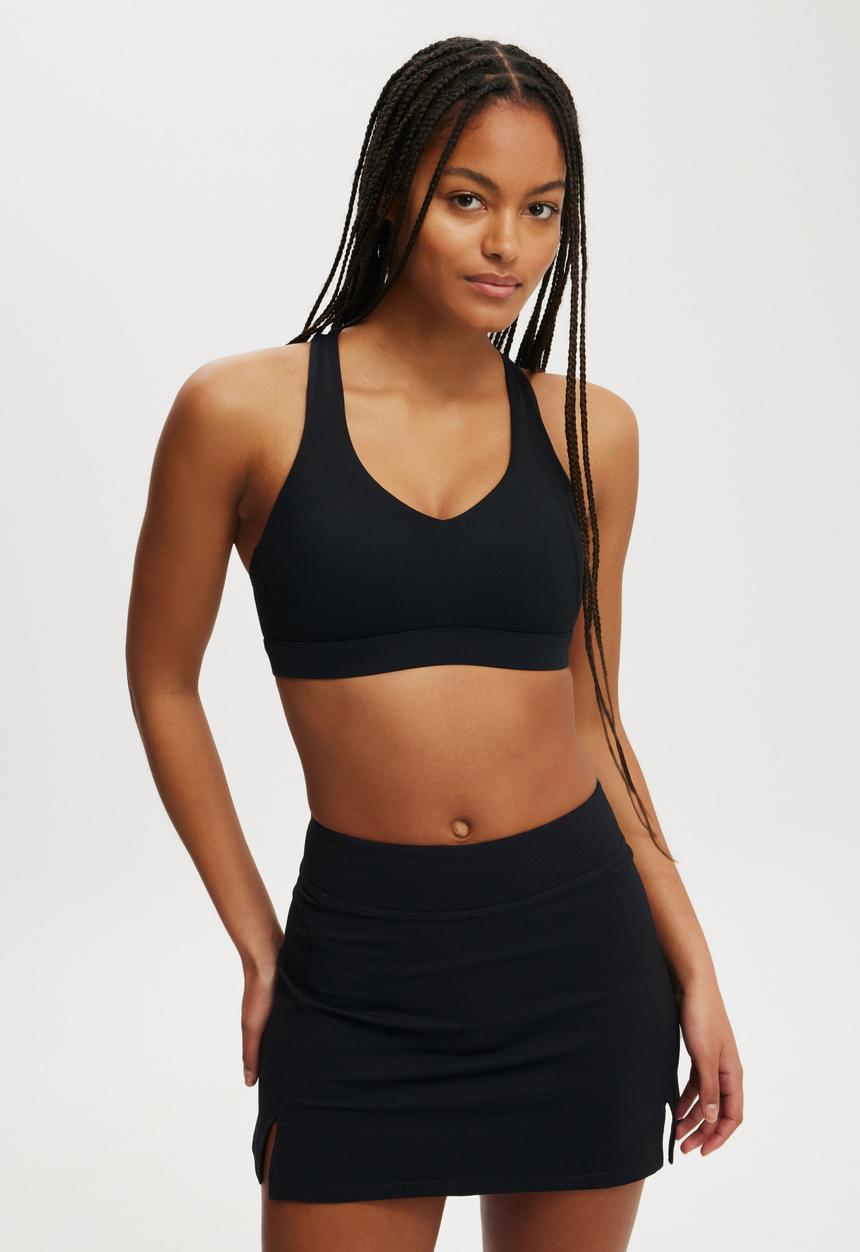 Cotton On - Active Rib Panel Skirt - Black Rib