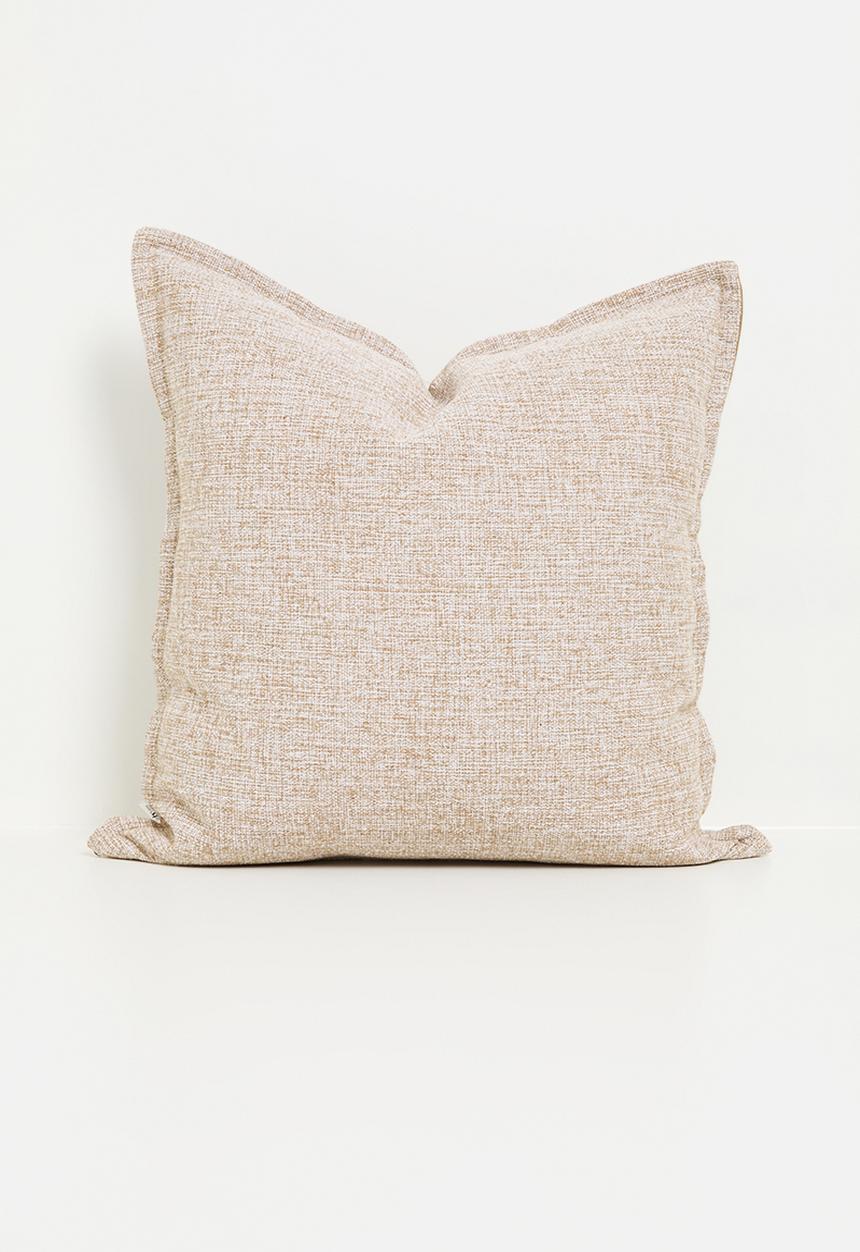 Sixth Floor - Fan Linen & velvet cushion cover - neutral