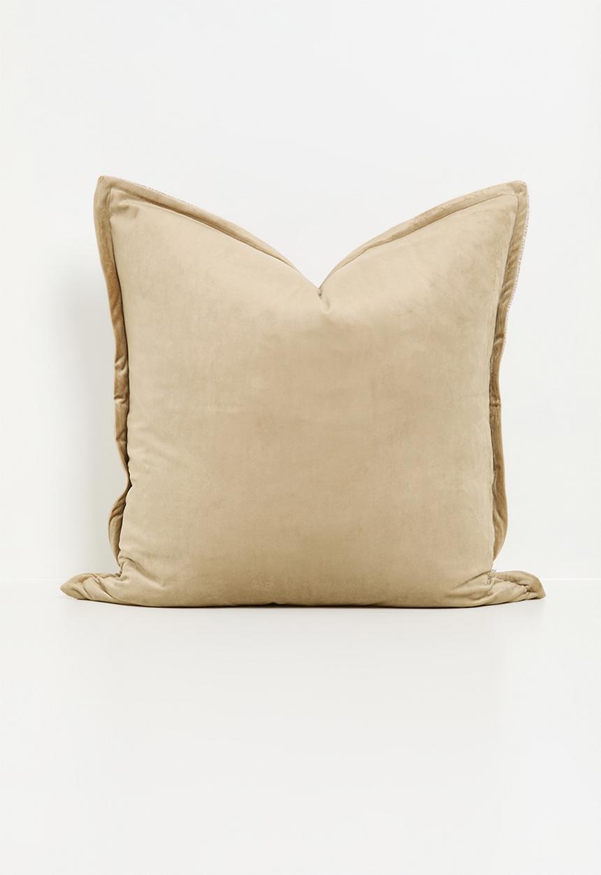 Sixth Floor - Fan Linen & velvet cushion cover - neutral