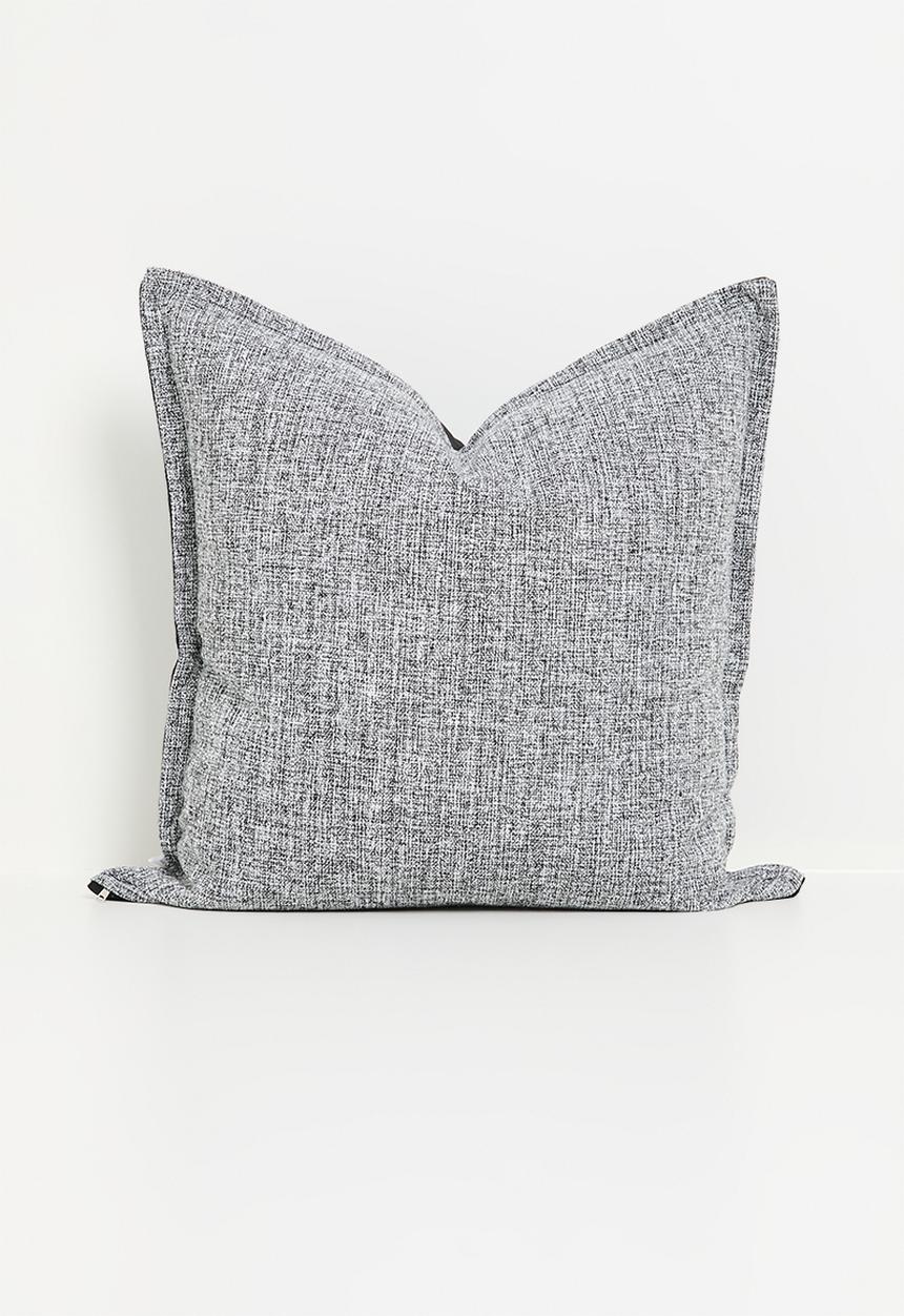 Sixth Floor - Fan linen & velvet cushion cover - Black