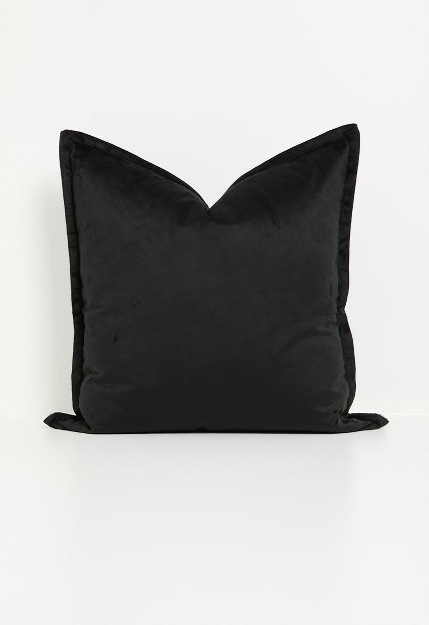 Sixth Floor - Fan linen & velvet cushion cover - Black