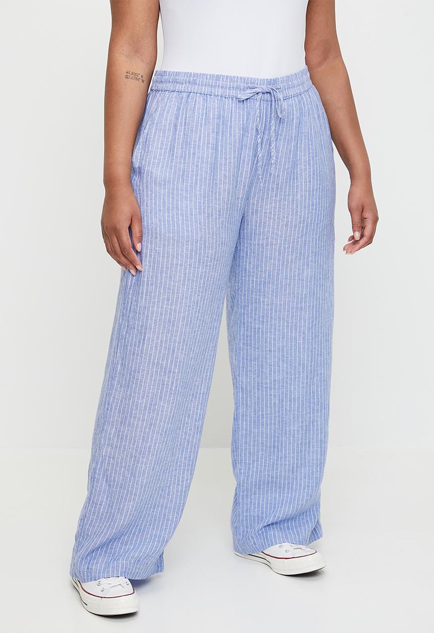 Cotton On - Plus Haven Wide Leg Pant - Asher Stripe Blue