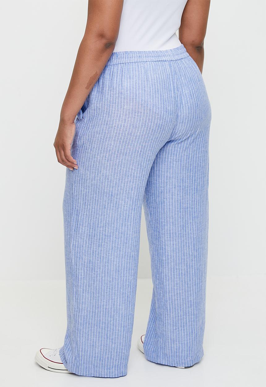 Cotton On - Plus Haven Wide Leg Pant - Asher Stripe Blue