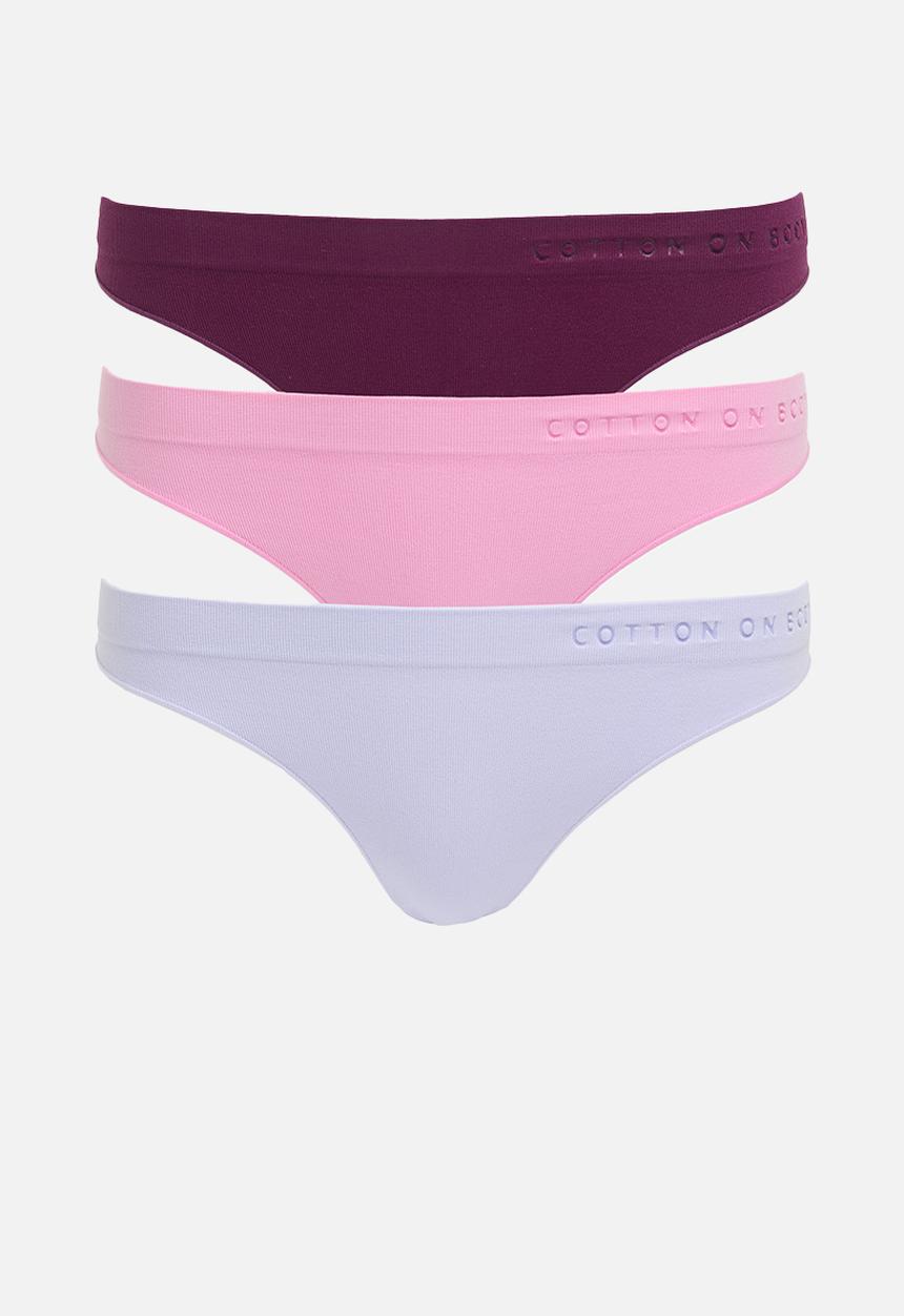 Cotton On - Seamless High Cut G String 3 Pack - multi