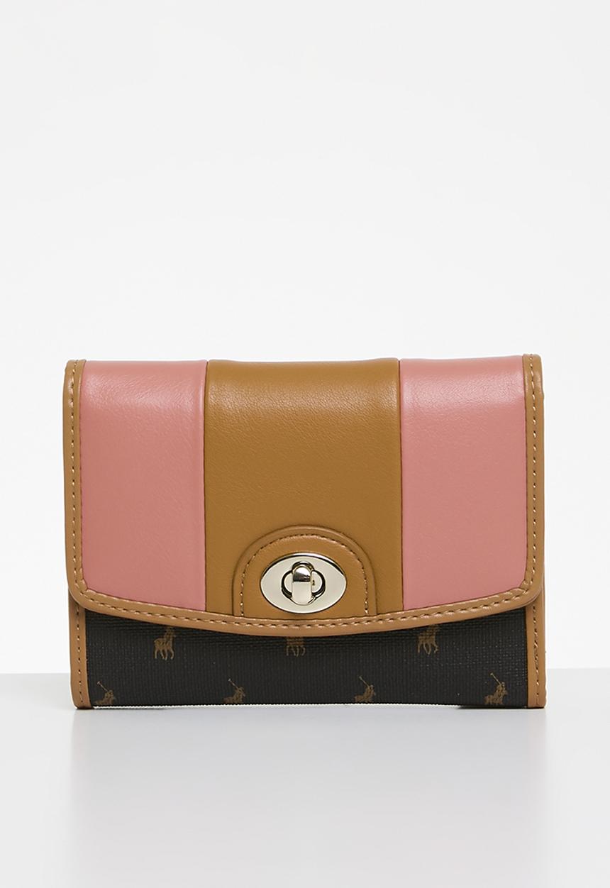 POLO - Casablanca compact trifold purse bag - coral
