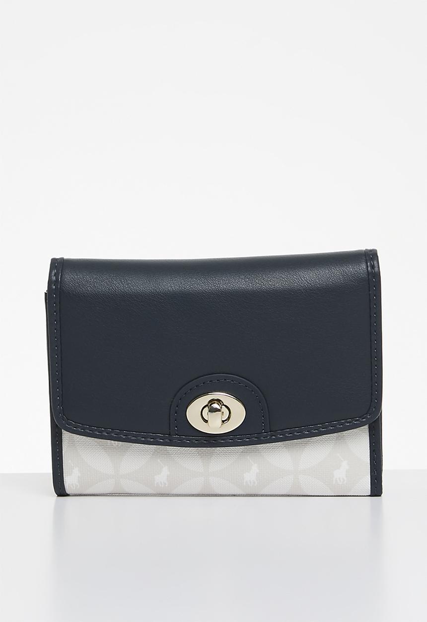 POLO - Preston compact trifold purse bag - navy
