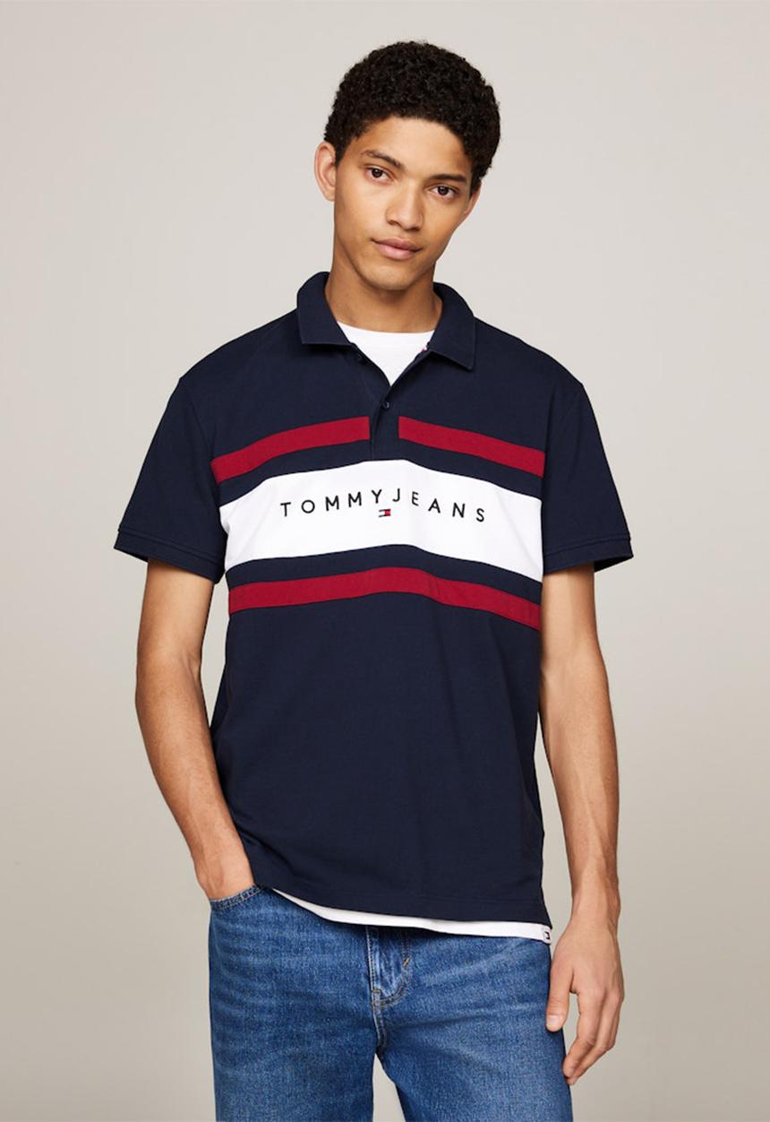Tommy Hilfiger - Tjm colorblock linear polo - dark night navy