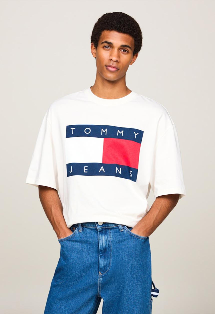 Tommy Hilfiger - Tjm ovz big flag tee ext - ancient white	