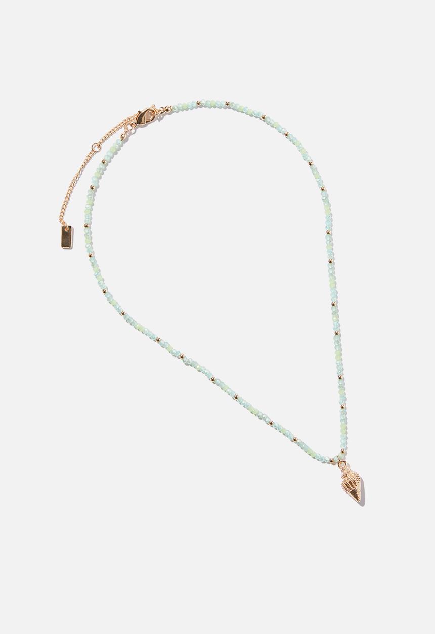 Rubi - Semi precious shell necklace-green