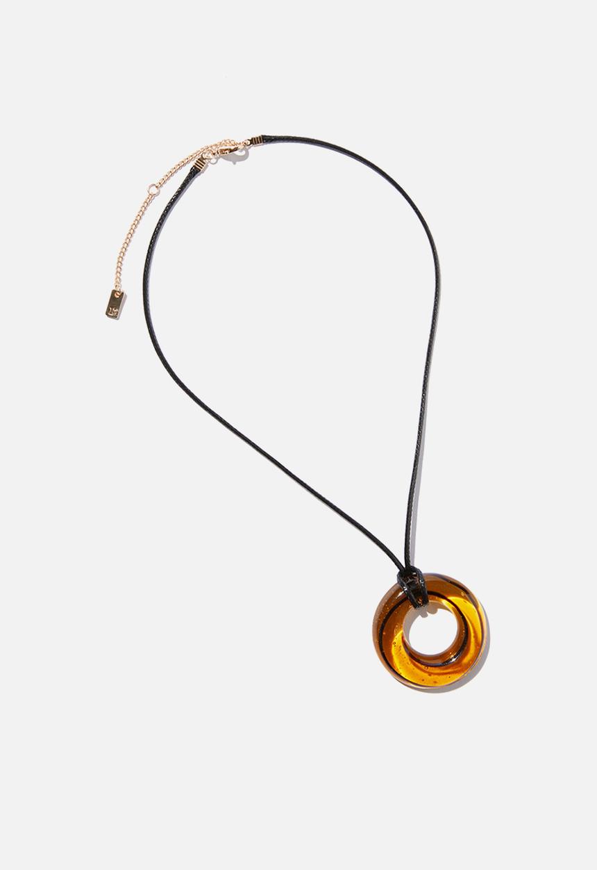Rubi - Cord pendant necklace- brown