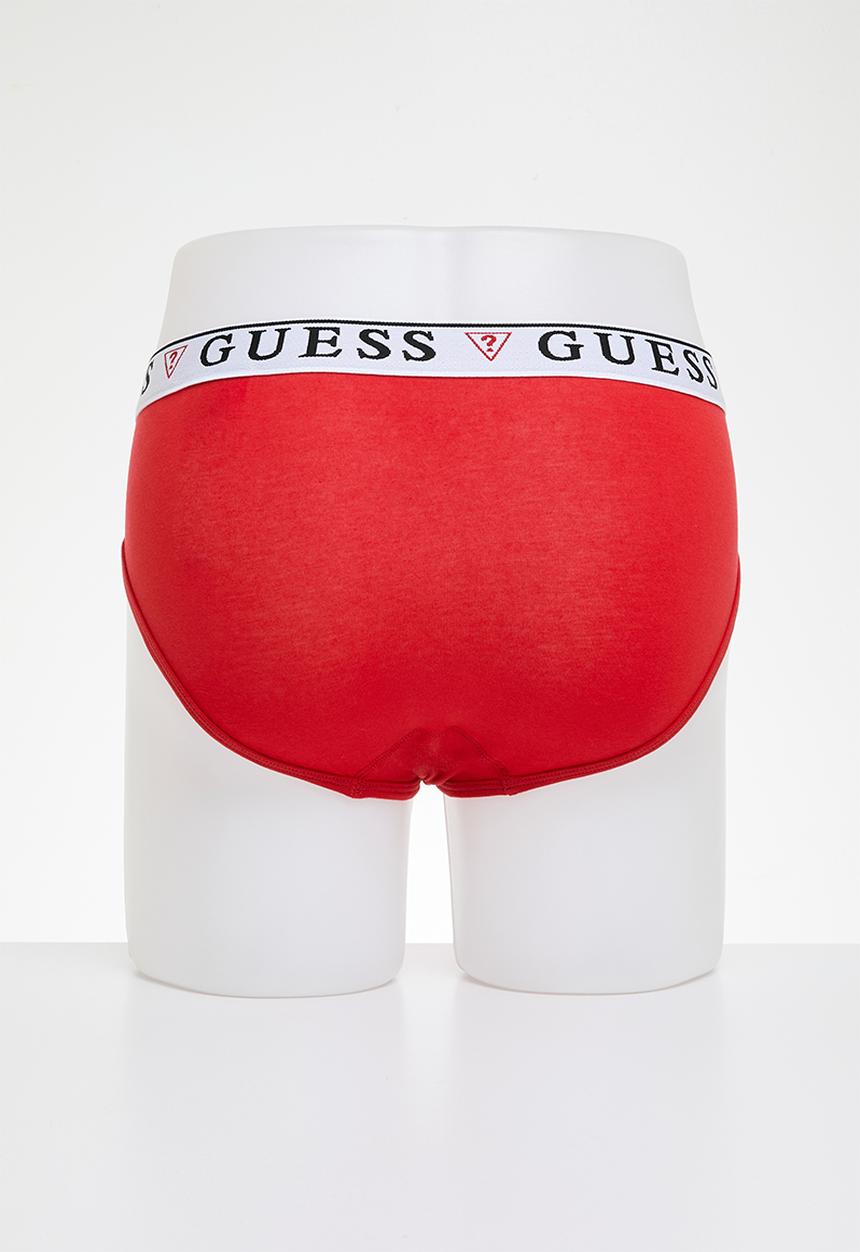 GUESS - Brian hero brief 3 pack - red melange & white combo
