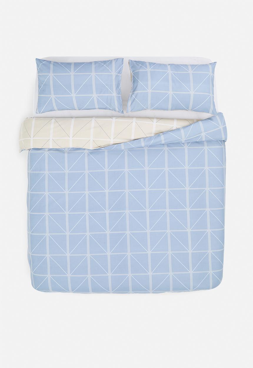 Sixth Floor - Alerik Geo Super Soft Duvet Set - blue