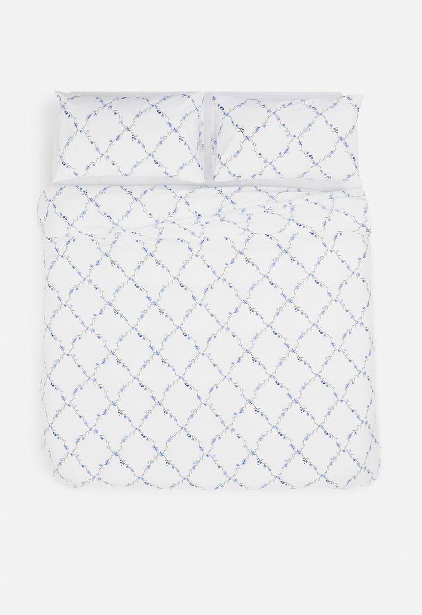 Sixth Floor - Floral Trellis Super Soft Duvet Set - blue