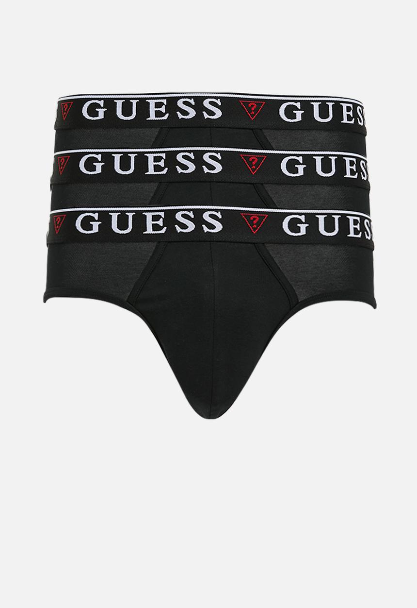 GUESS - Brian hero brief 3 pack - jet black w/ frost grey