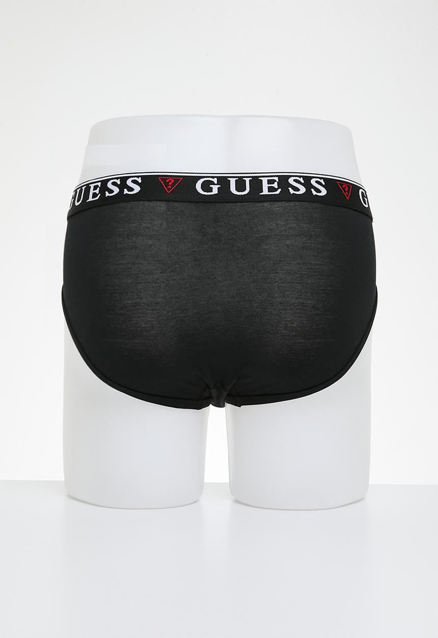 GUESS - Brian hero brief 3 pack - jet black w/ frost grey