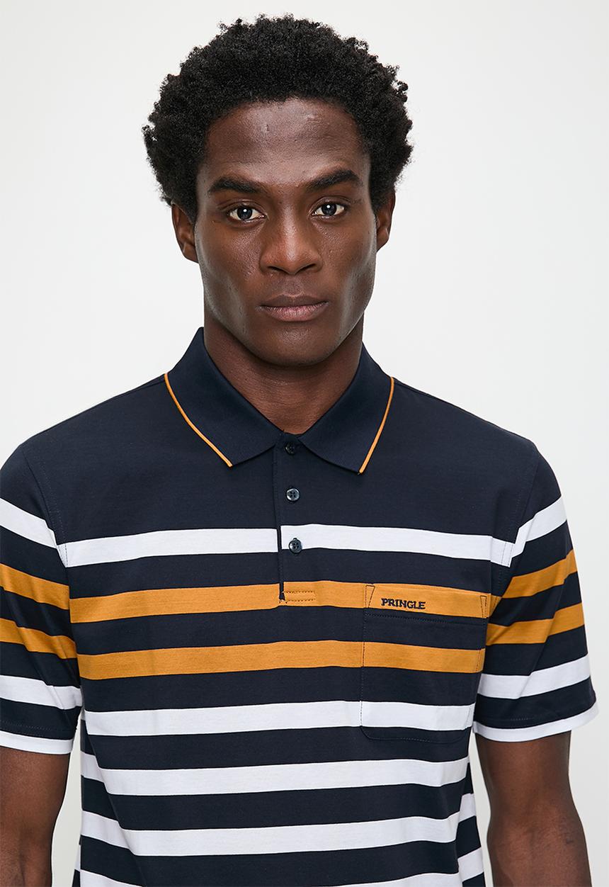 Pringle of Scotland - Victor mercerized golfer - navy