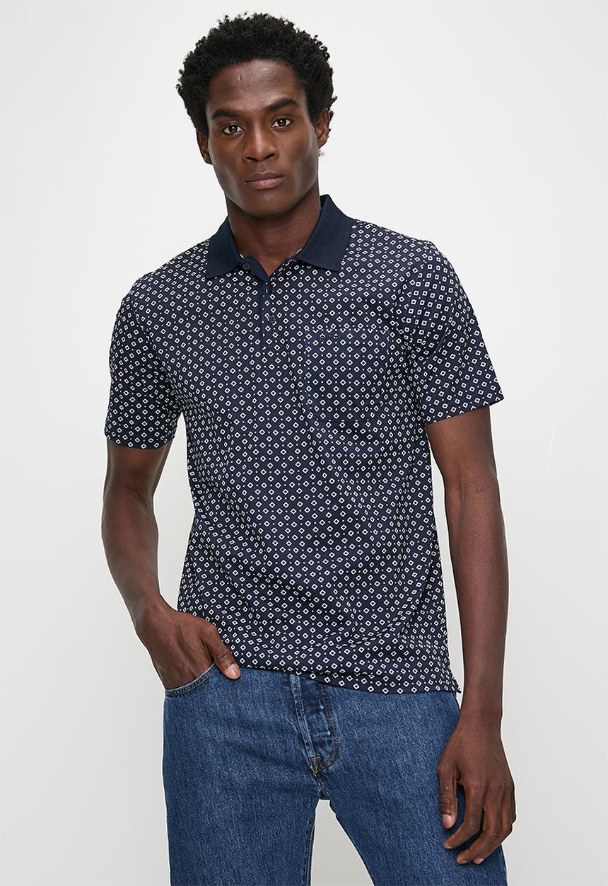 Pringle of Scotland - Kurt mercerized jacquard golfer - navy