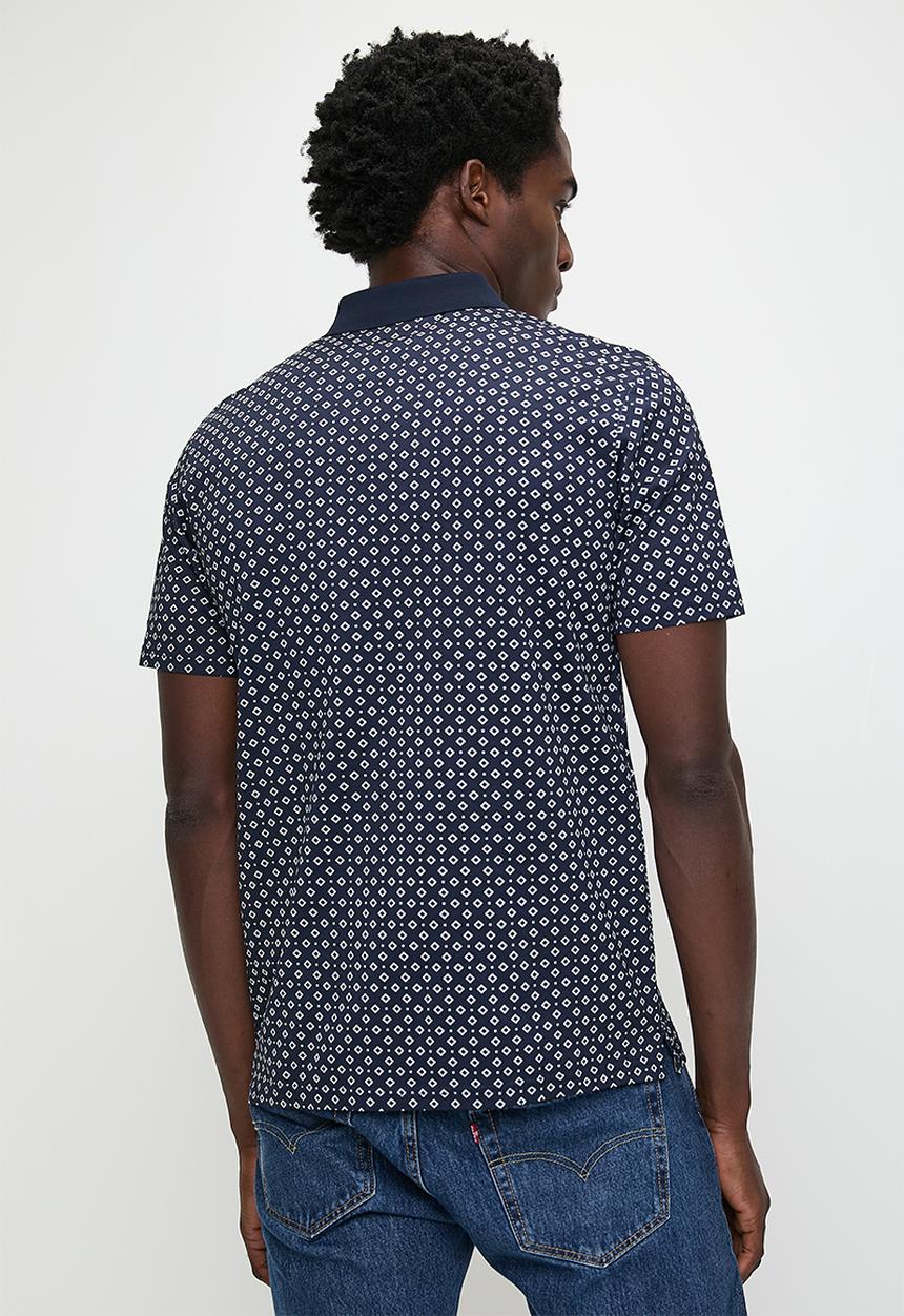 Pringle of Scotland - Kurt mercerized jacquard golfer - navy