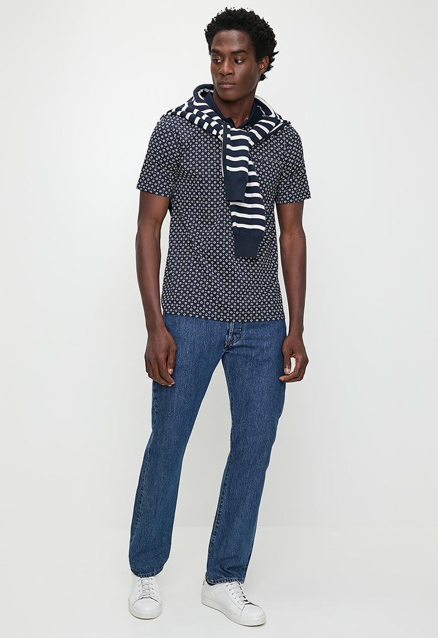 Pringle of Scotland - Kurt mercerized jacquard golfer - navy