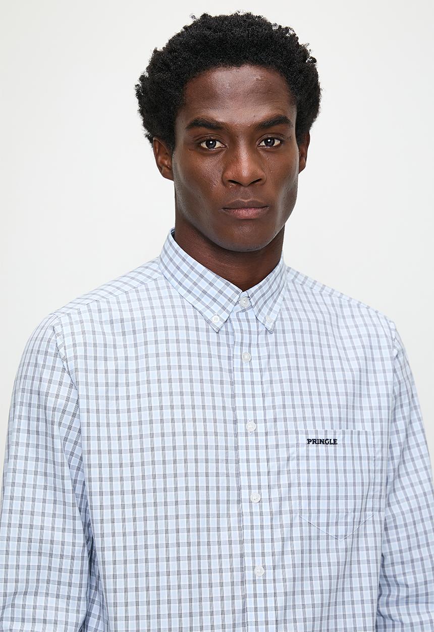 Pringle of Scotland - Thor ls classic shirt - blue check