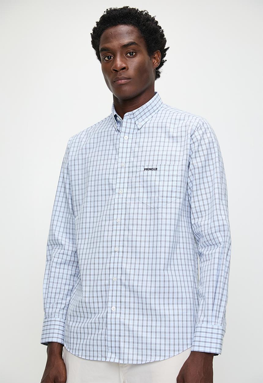 Pringle of Scotland - Thor ls classic shirt - blue check