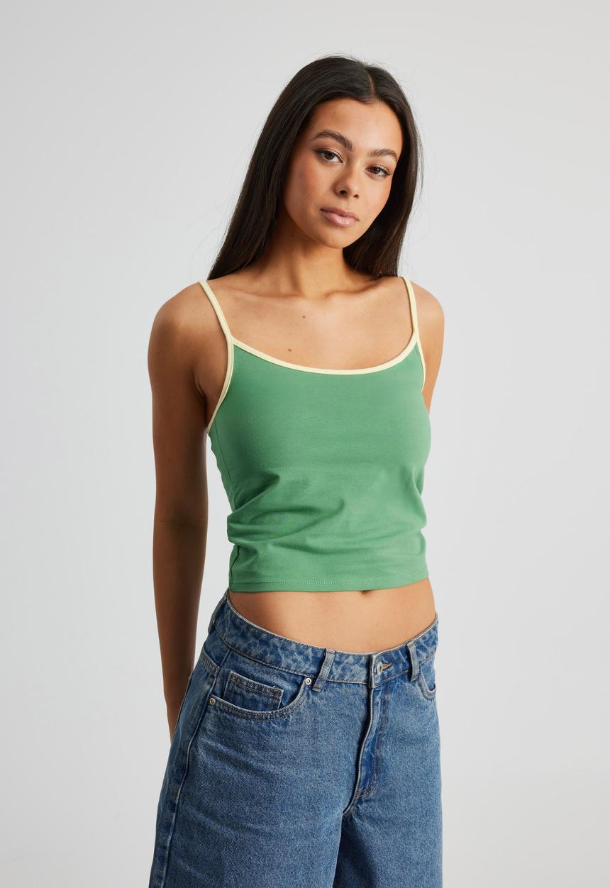 Factorie - Jersey Cami - Green/Yellow