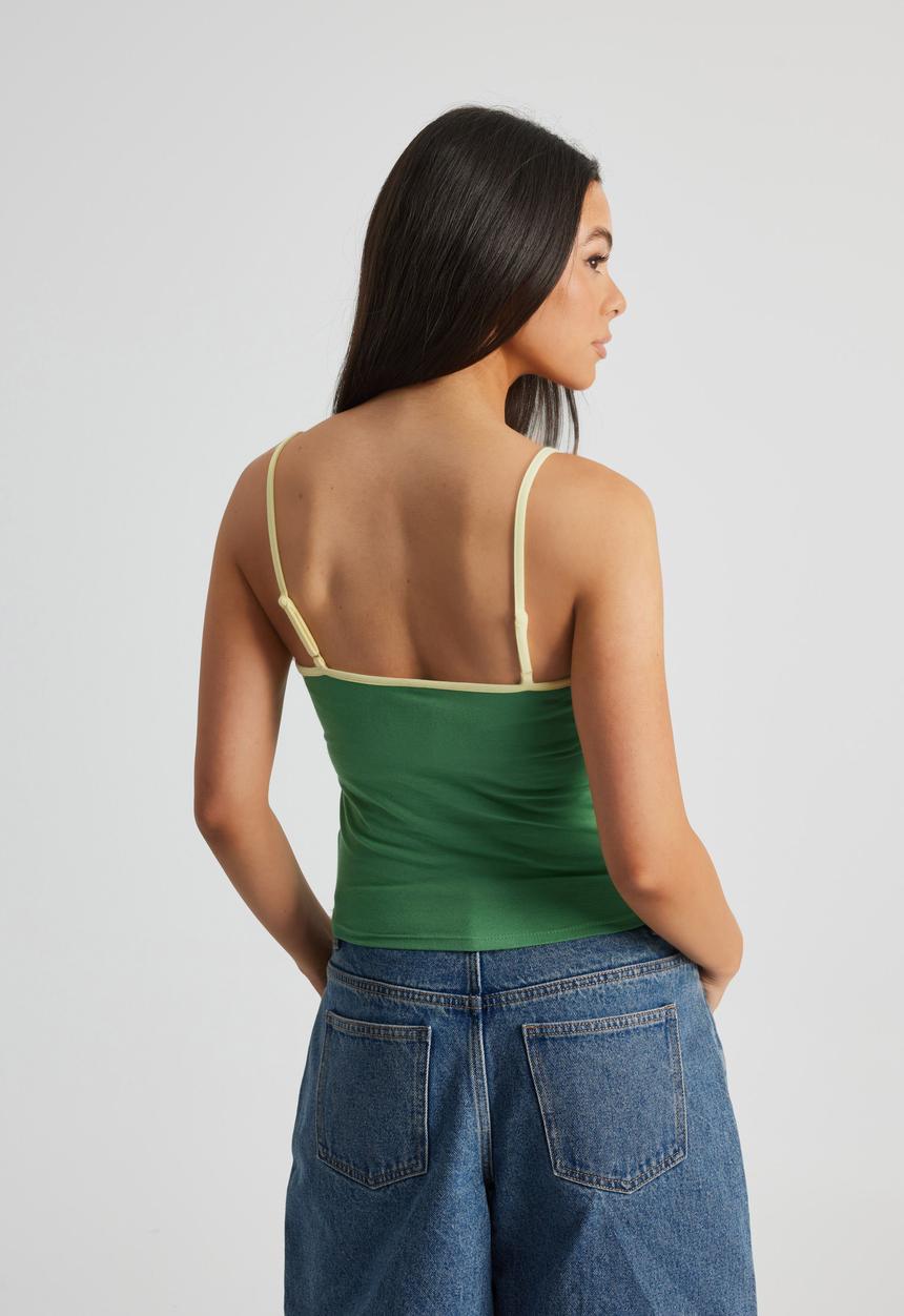 Factorie - Jersey Cami - Green/Yellow