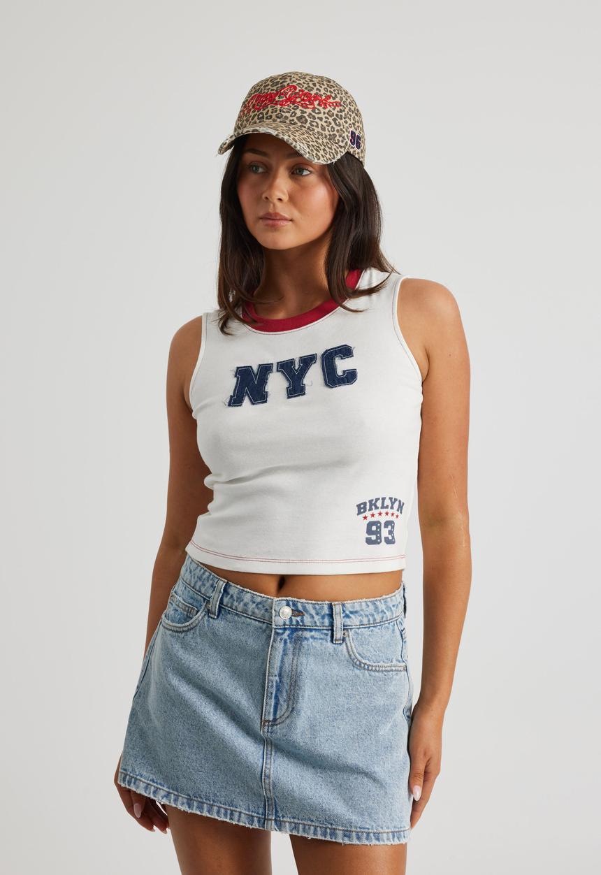 Factorie - Graphic Muscle Tank - White/Nyc