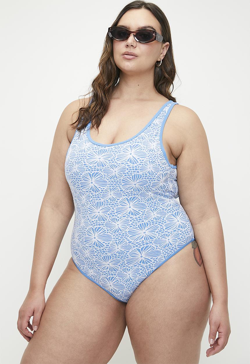 Lizzy - Plus Khai full swimsuit - blue lace