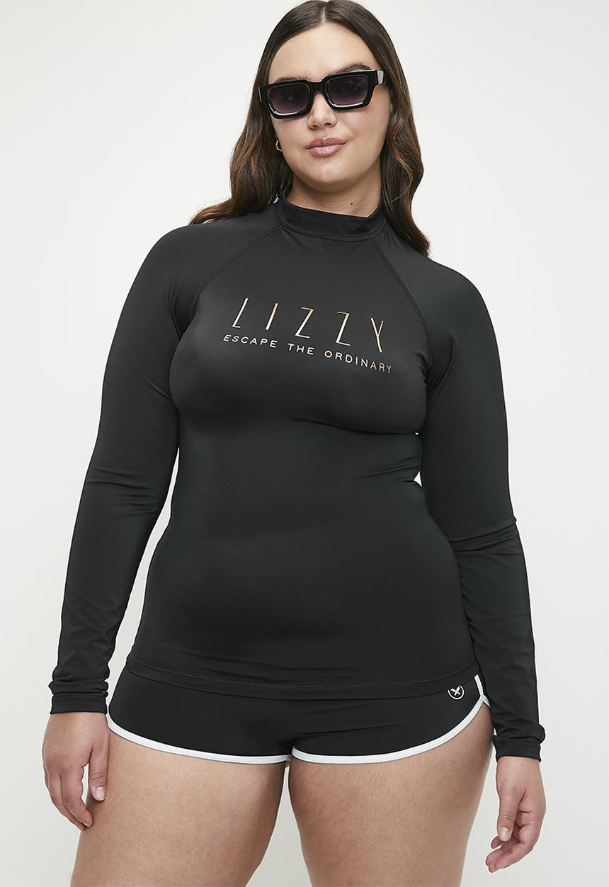 Lizzy - Plus Forelle Long sleeve rashie - black