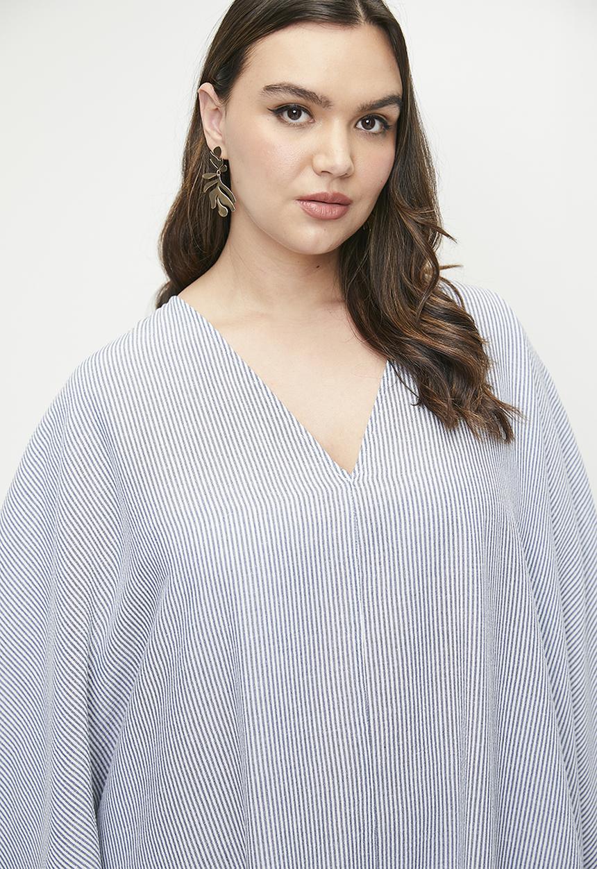MILLA - Deep v kaftan maxi dress - stripe.