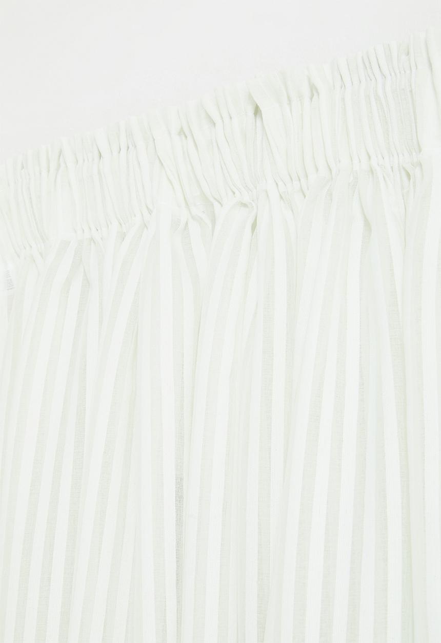 Sixth Floor - Chenille Stripe Taped Curtain - White