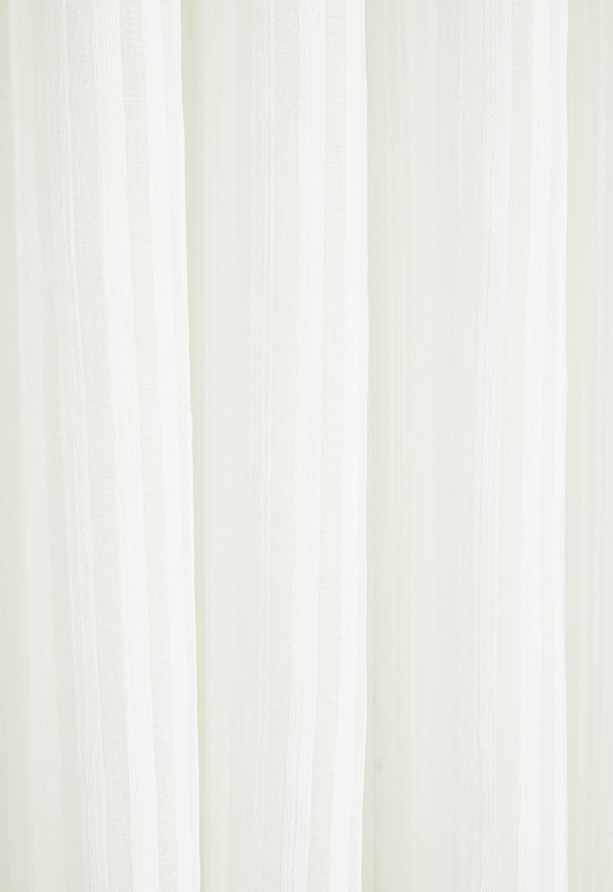 Sixth Floor - Chenille Stripe Taped Curtain - White