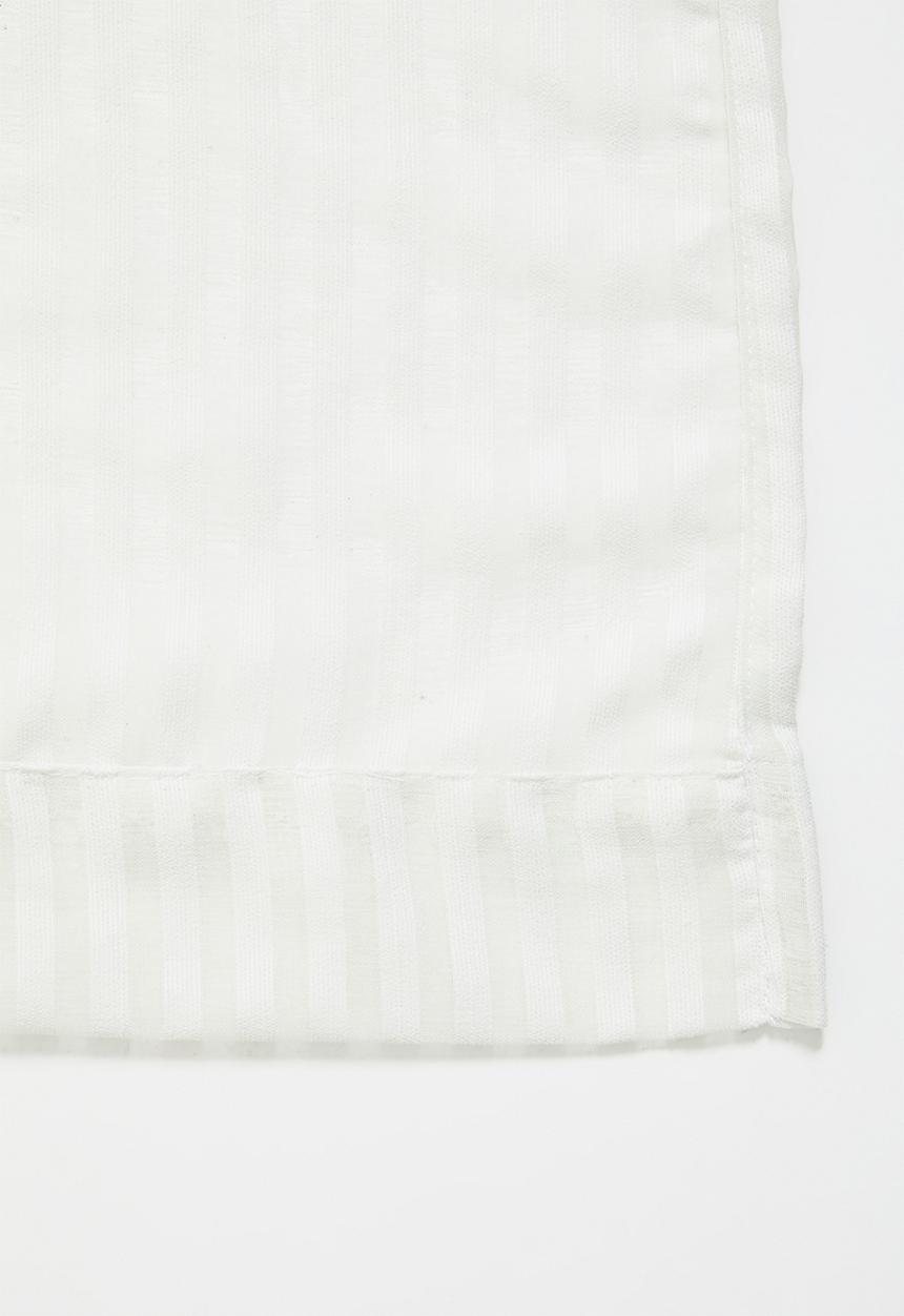 Sixth Floor - Chenille Stripe Taped Curtain - White