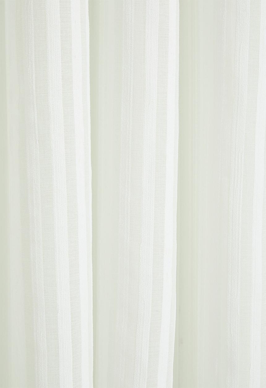 Sixth Floor - Chenille Stripe Eyelet Curtain - White