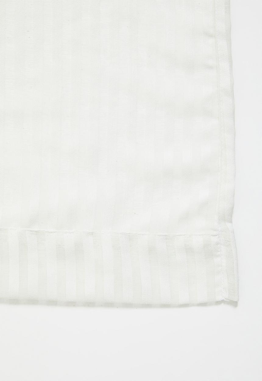 Sixth Floor - Chenille Stripe Eyelet Curtain - White