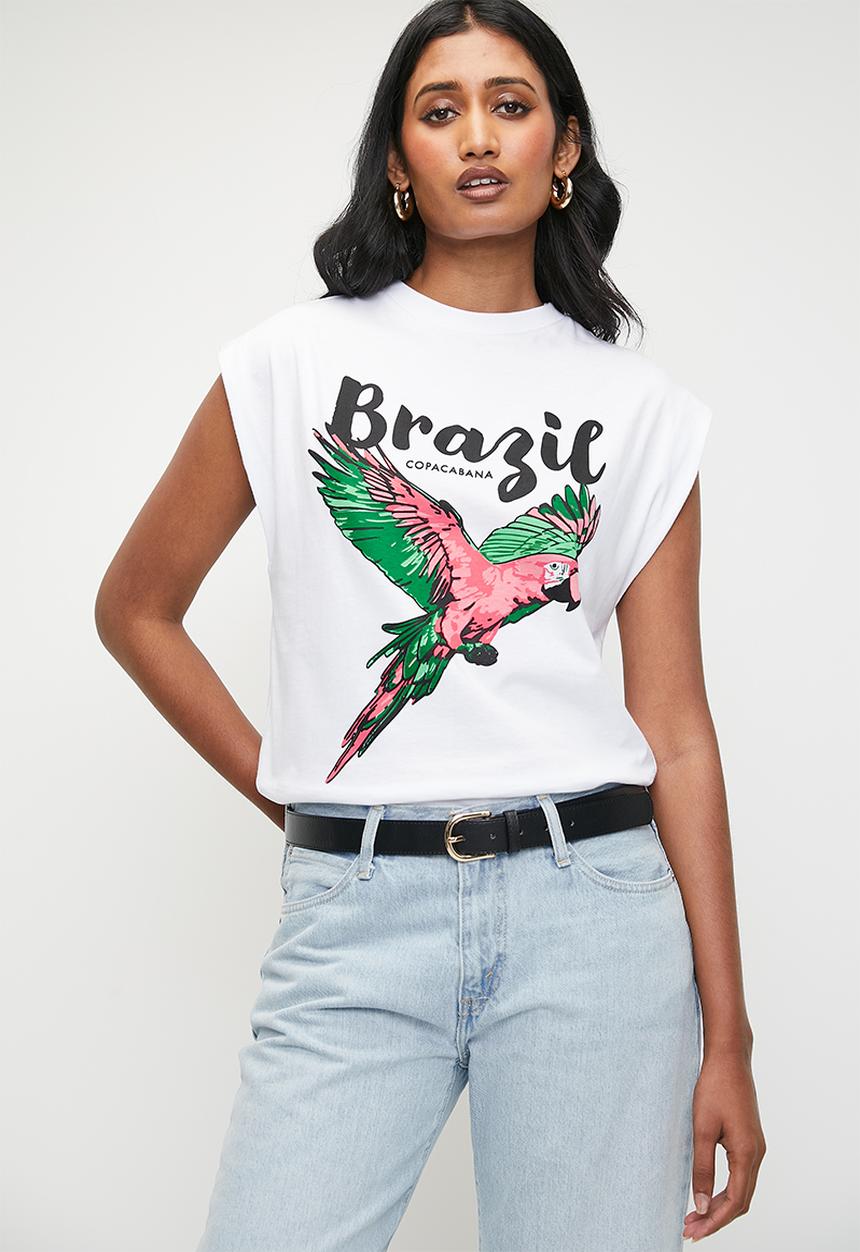 Superbalist - Extended sleeve bird tee - white