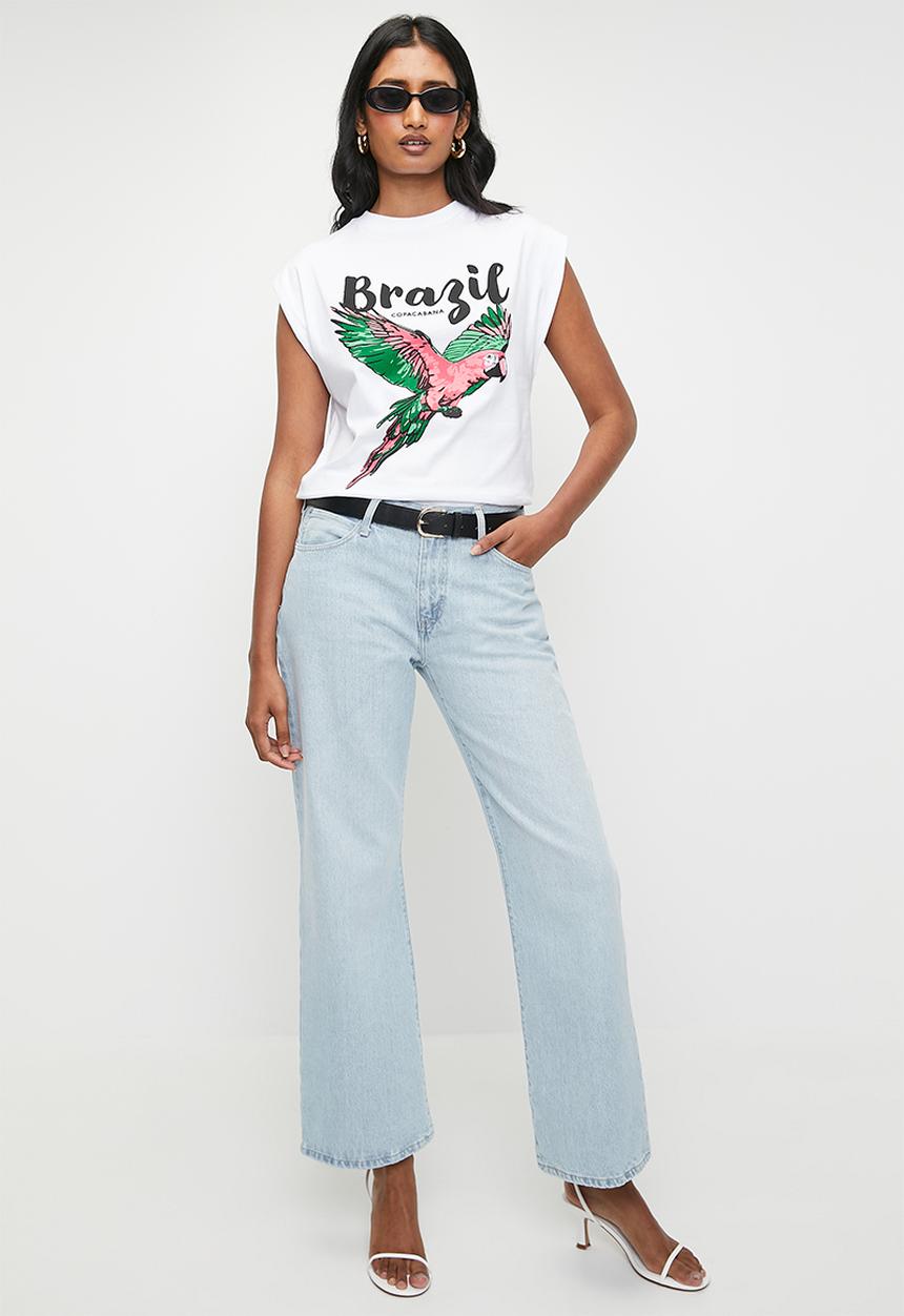 Superbalist - Extended sleeve bird tee - white