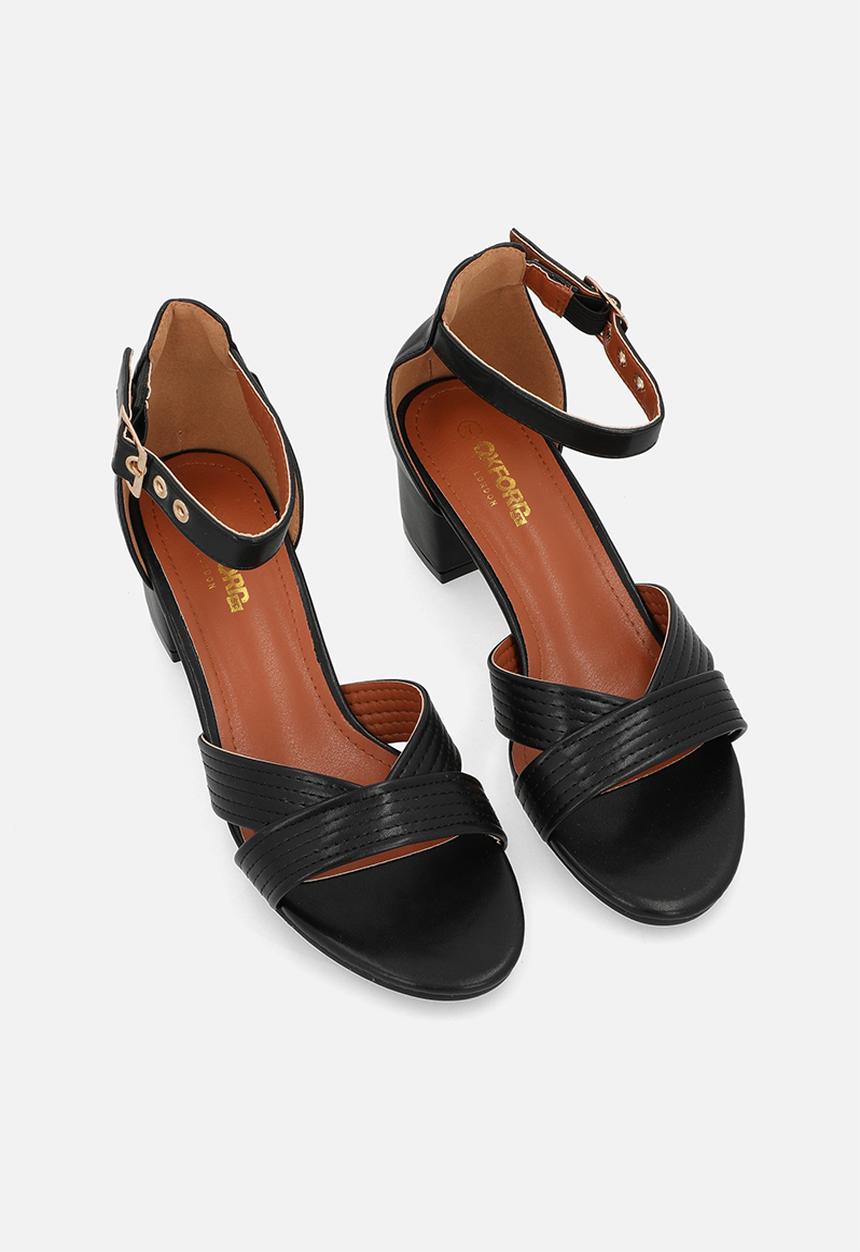 Oxford Street - Crisscross ankle strap - black