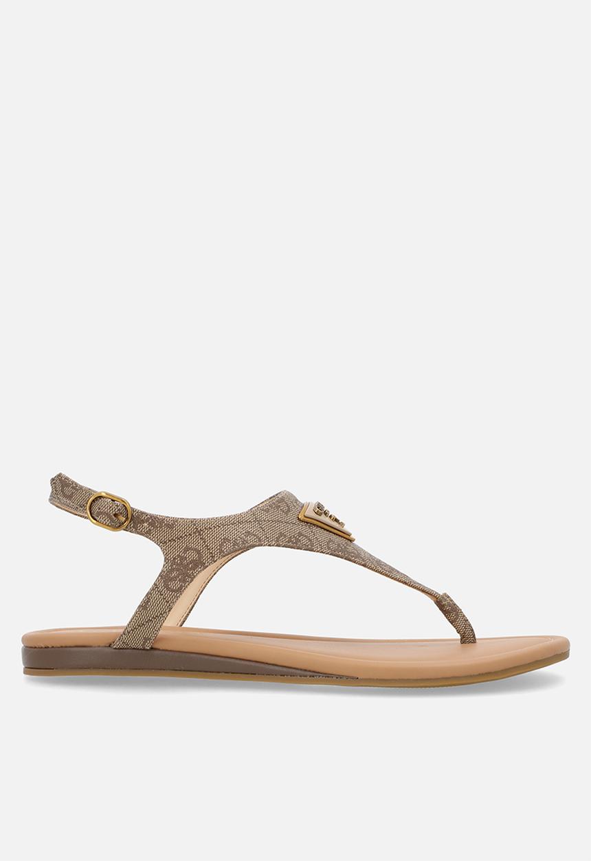 GUESS - Unali Sandal 4G Logo Basique -Beige / Brown