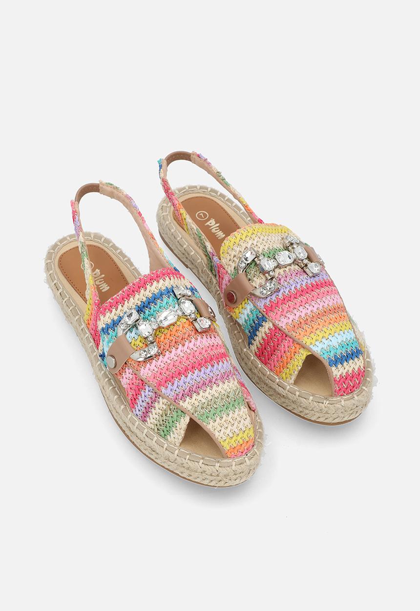 Plum - Moon espadrille flat - pink multi