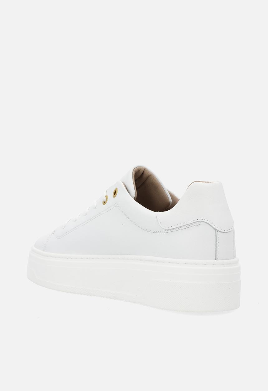 POLO - Platform leather sneaker - white