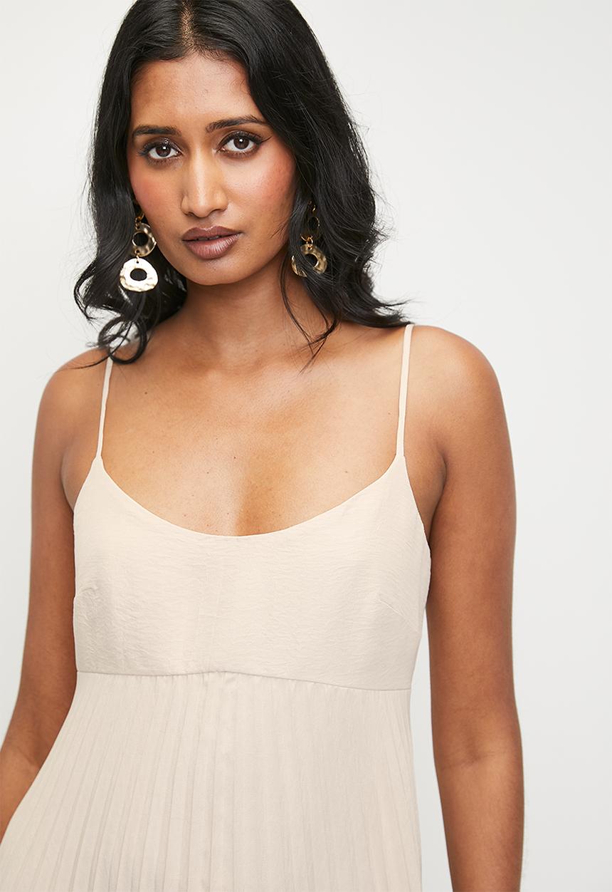 Superbalist - Pleated Trapeze Maxi Dress - Neutral