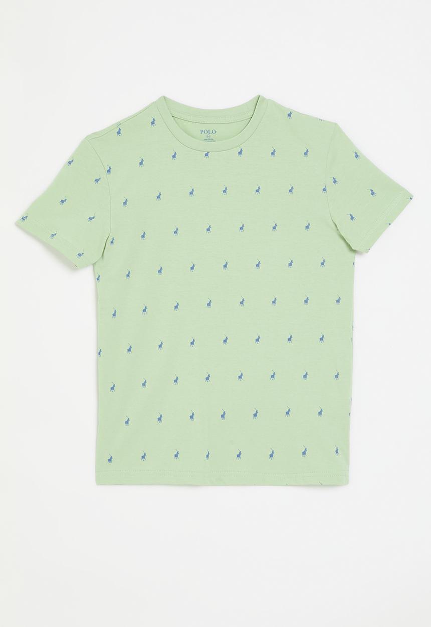 POLO - Boys sebastian monogram ss tee - sea green