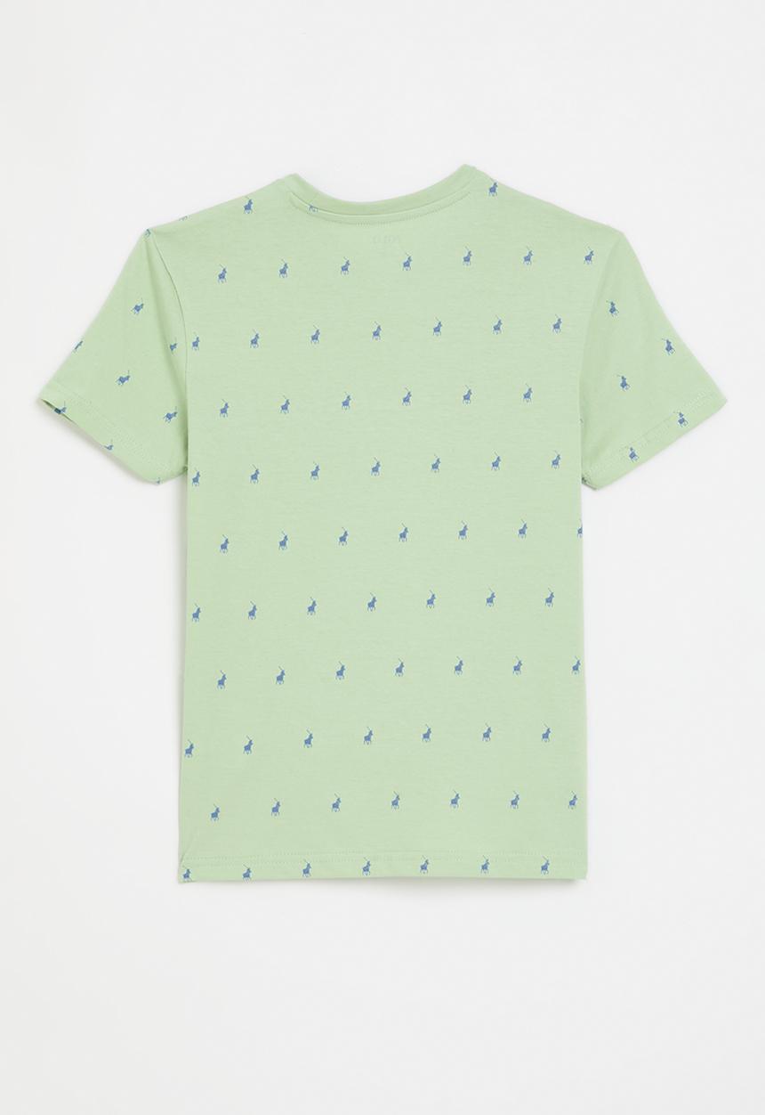 POLO - Boys sebastian monogram ss tee - sea green