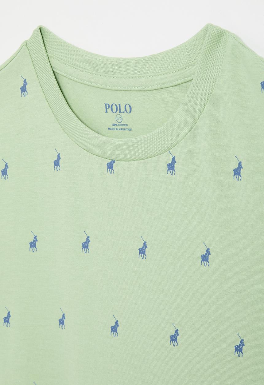 POLO - Boys sebastian monogram ss tee - sea green