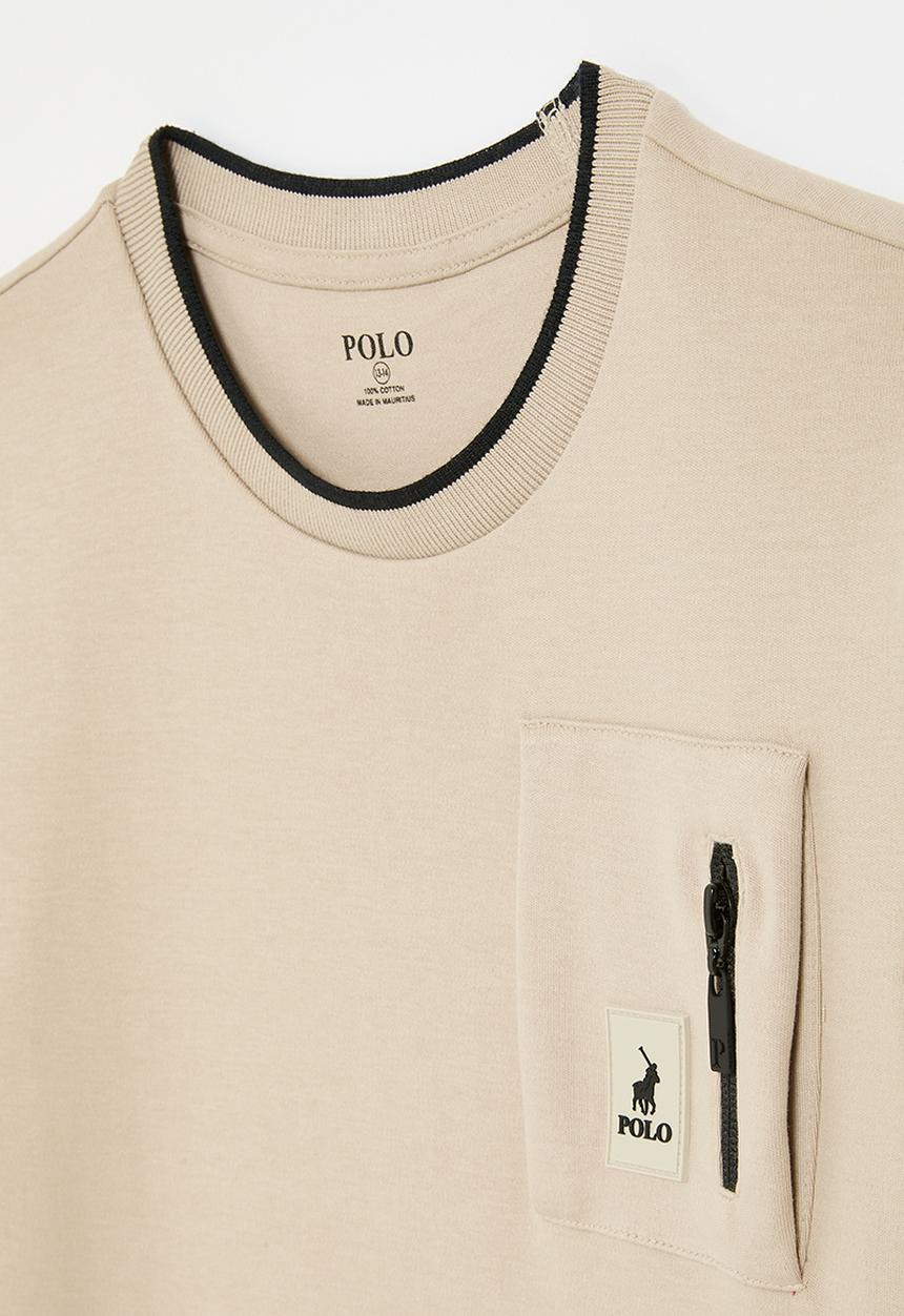 POLO - Boys jagger utility ss tee - stone